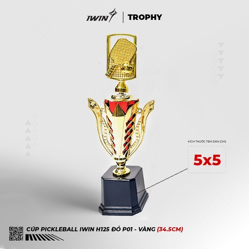 SPV041911 - Cúp iWin H125 P01 Đỏ (Vàng, freesize) 