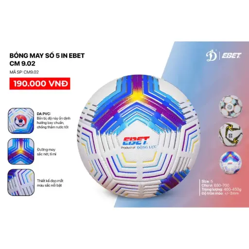 SP001892 - Bóng Đá ĐL Da PVC CM9.02 số 5 (nhiều màu) 